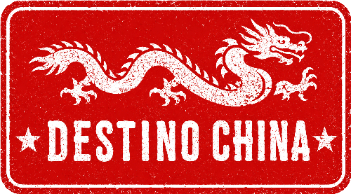 logotipo de dragon chino en color rojo